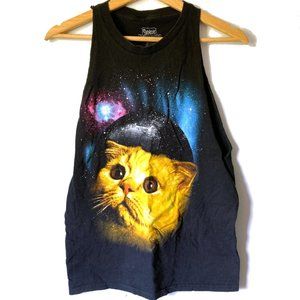 Space Cat Sleeveless Graphic Tee | Spencer's | Unisex Size: S